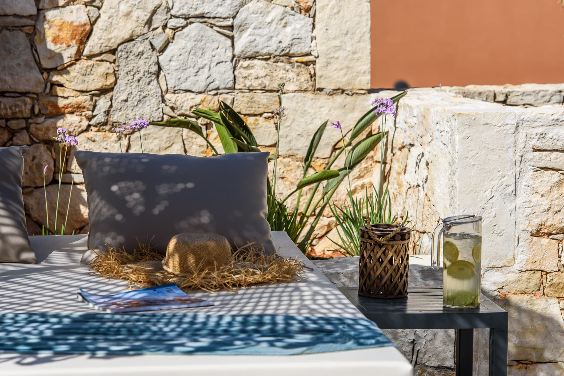Elegant outdoor setting with pottery and plants